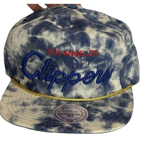 LA Clippers Cap Snapback Mitchell Ness Acid Wash Tie Dye Rope Basketball Rare - Picture 1 of 7